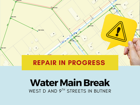 Water Main Break - West D & 9th Streets