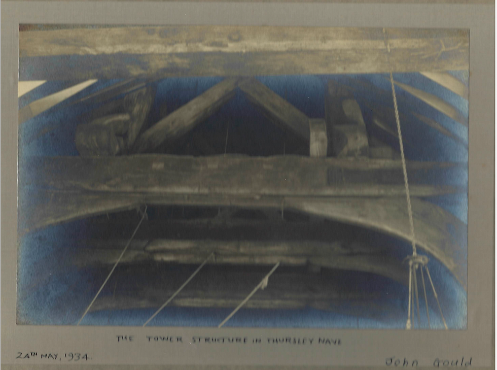 The Tower Structure in Thursley Nave, John Gould, 24th May, 1934
