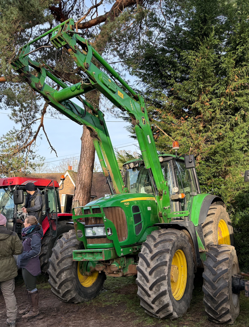 John Deere 7530 which has a 6-cylinder diesel engine with a power output around 180 hp, which can boost up to 203-205 hp. 