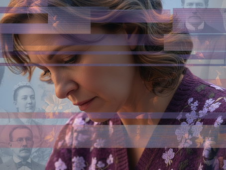 Woman sadly thinking of ancestors remembering trauma