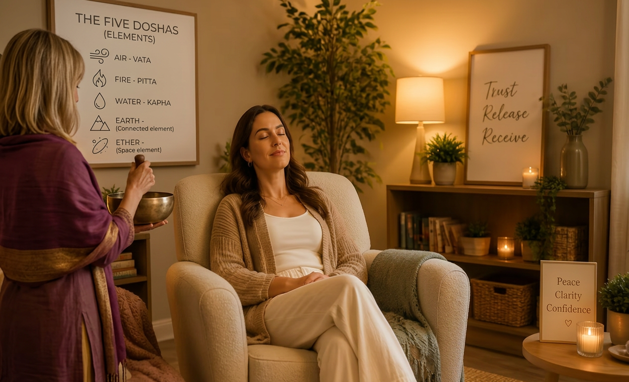 Women under hypnosis with a female hypnotherapist using a sound bowl