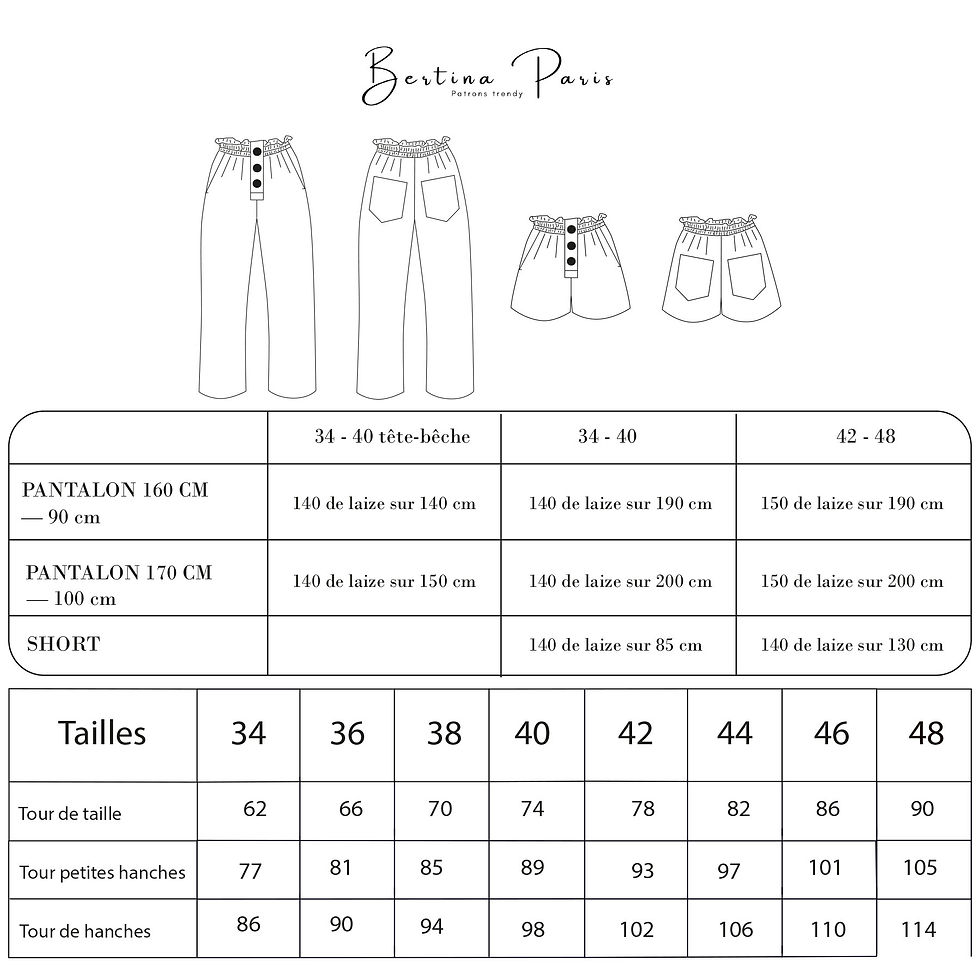 Miniature : PATRON DE COUTURE PANTALON ET SHORT LÉNI