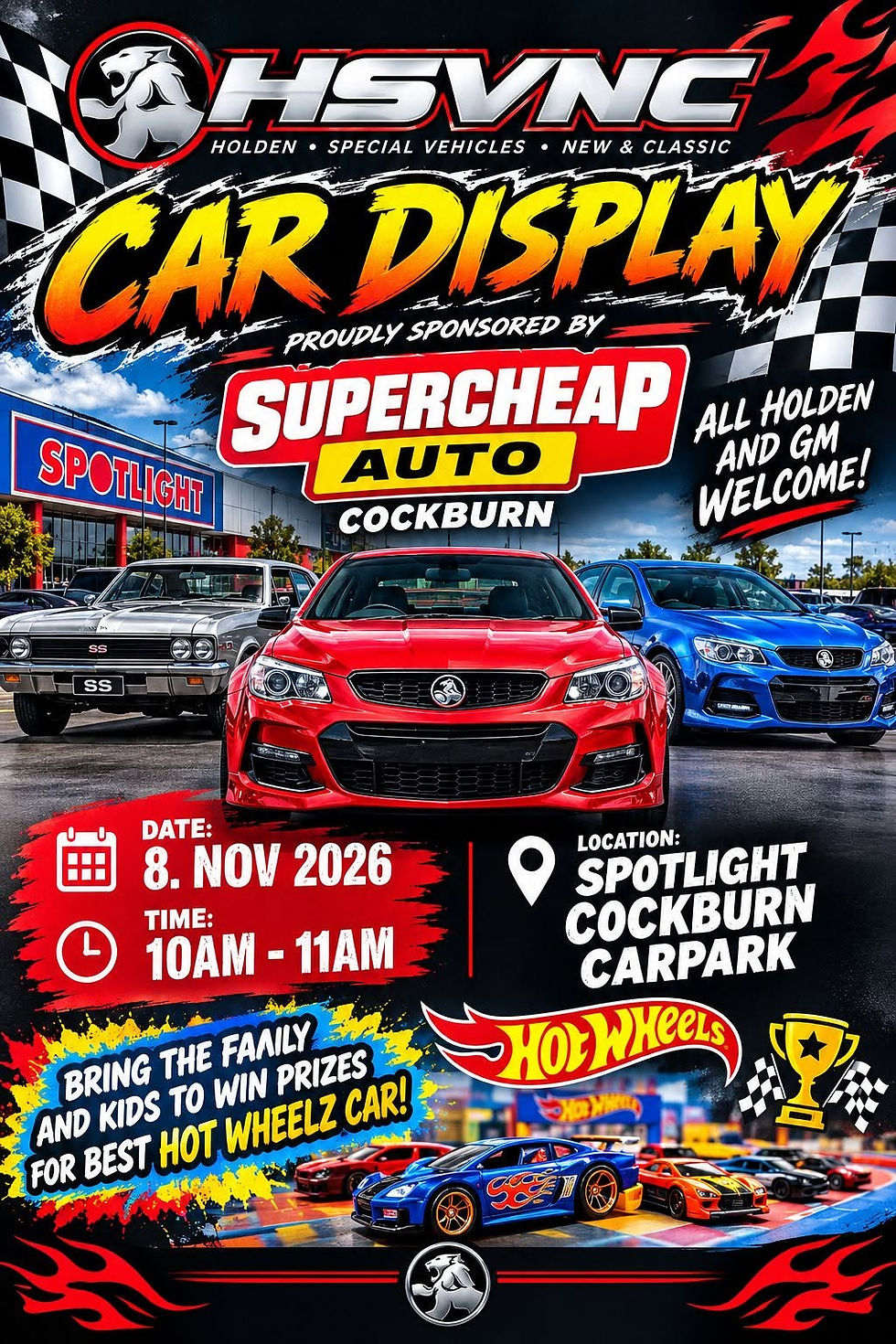 WA- ALL GM CAR DISPLAY Proudly Sponsored by Supercheap Auto Cockbur