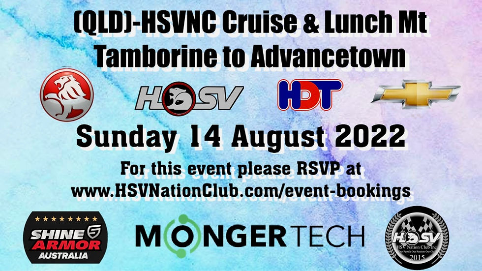 QLD-HSVNC Cruise & Lunch Mt Tambourine to Advancetown 