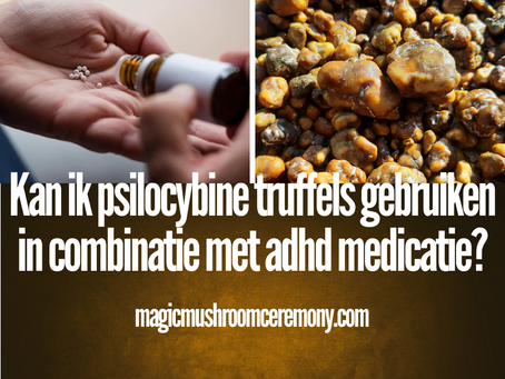 Blogartikel over de risico’s van het combineren van psilocybine-paddenstoelen of truffels met angstremmende medicatie. De tekst bespreekt mogelijke interacties zoals serotoninesyndroom, verminderde werking van medicatie, verhoogde angst en het belang van medische begeleiding en veiligheid bij psychedelisch gebruik.