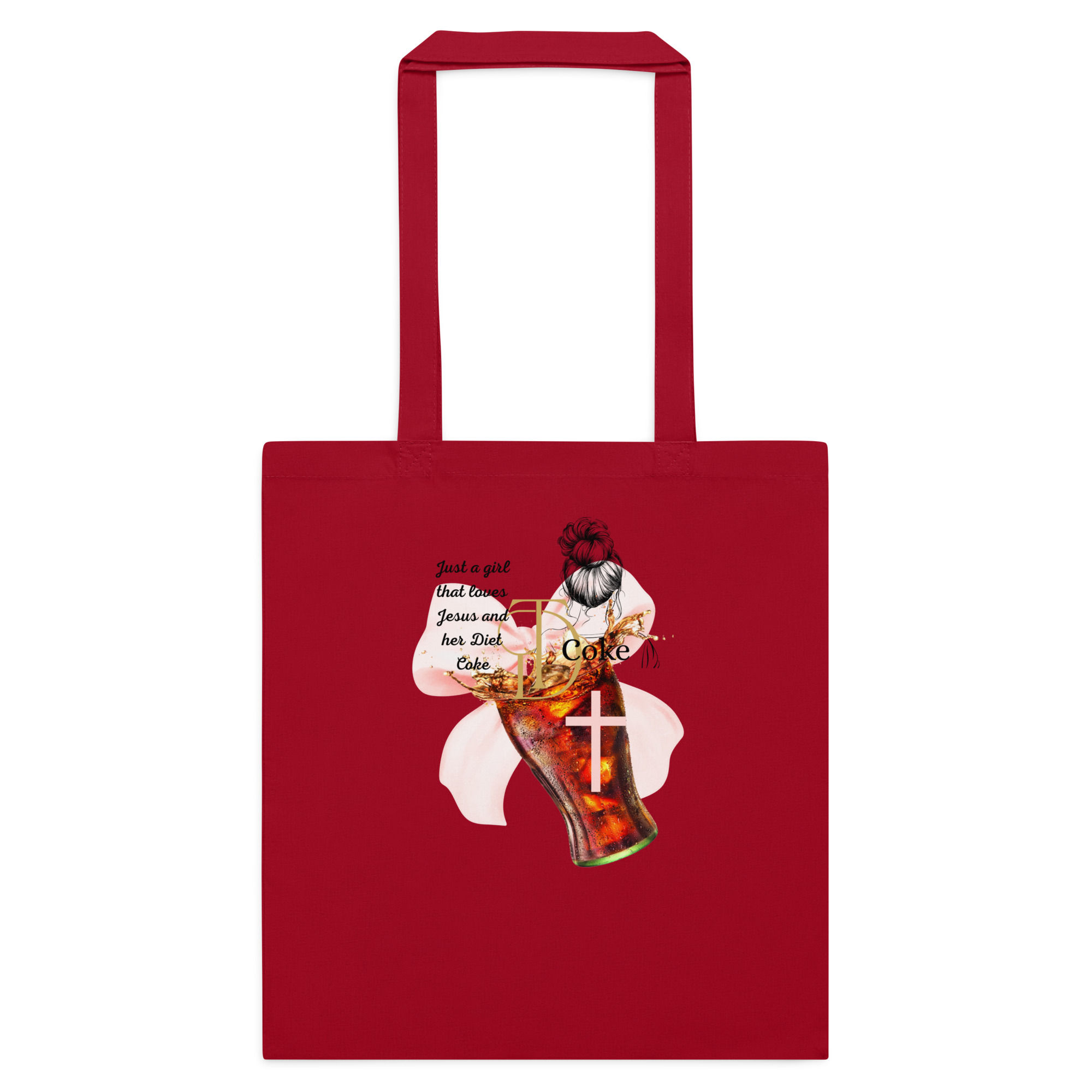 just a girl jesus and dt coke Cotton color tote bag