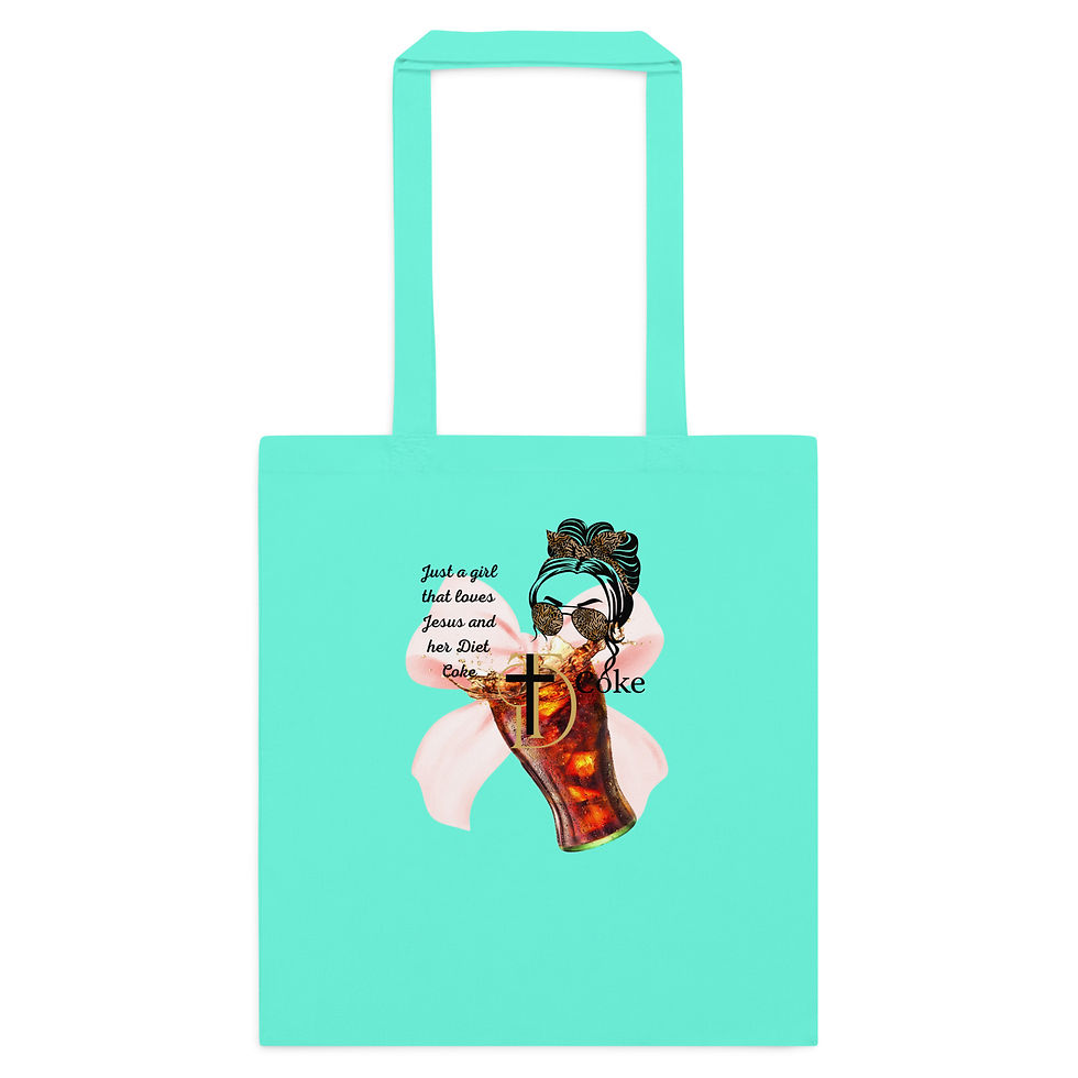 Thumbnail: Jesus and dt coke Cotton color tote bag