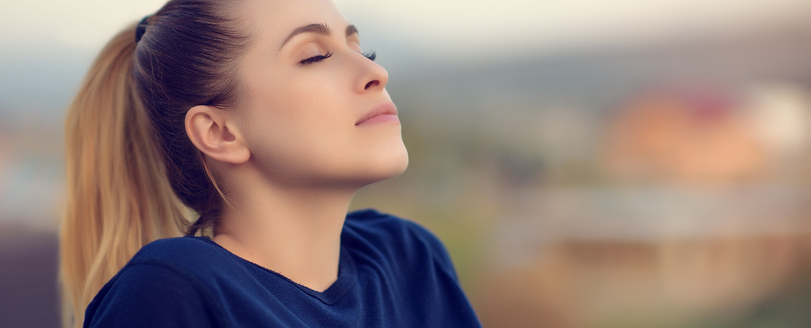 Relaxing Woman Outdoors