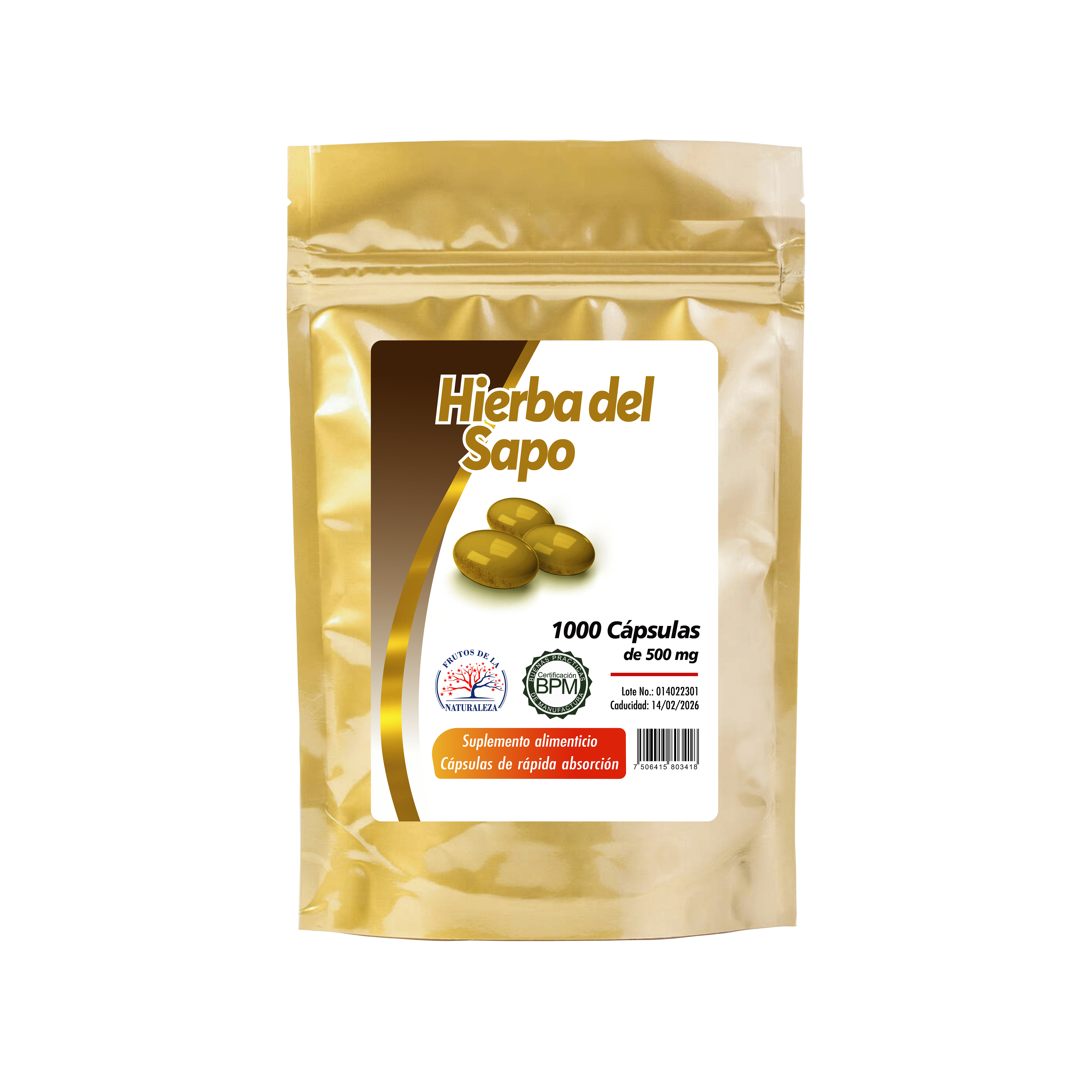 Hierba del Sapo 1000 Capsulas