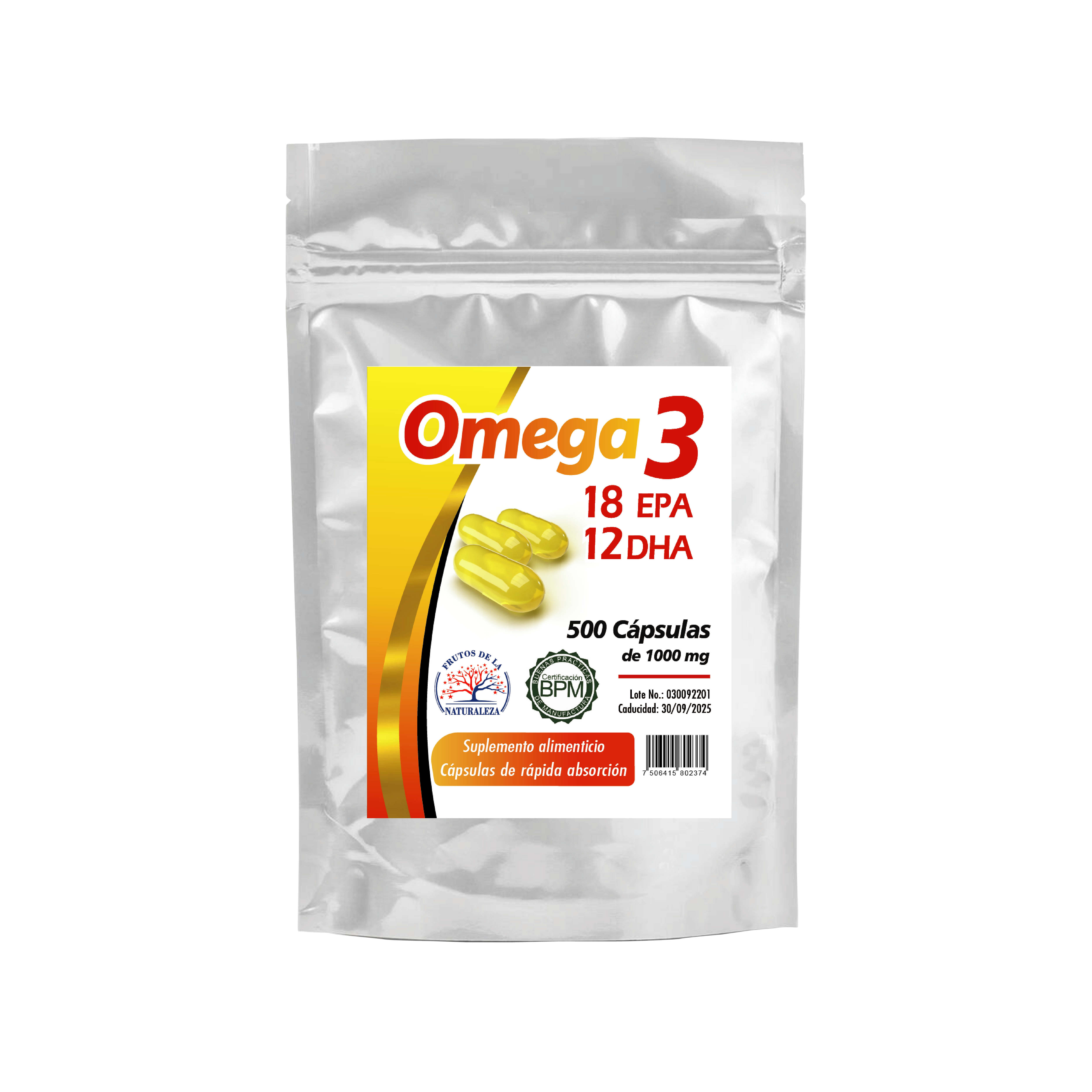 Omega 3 18 EPA 12 DHA 500 Capsulas