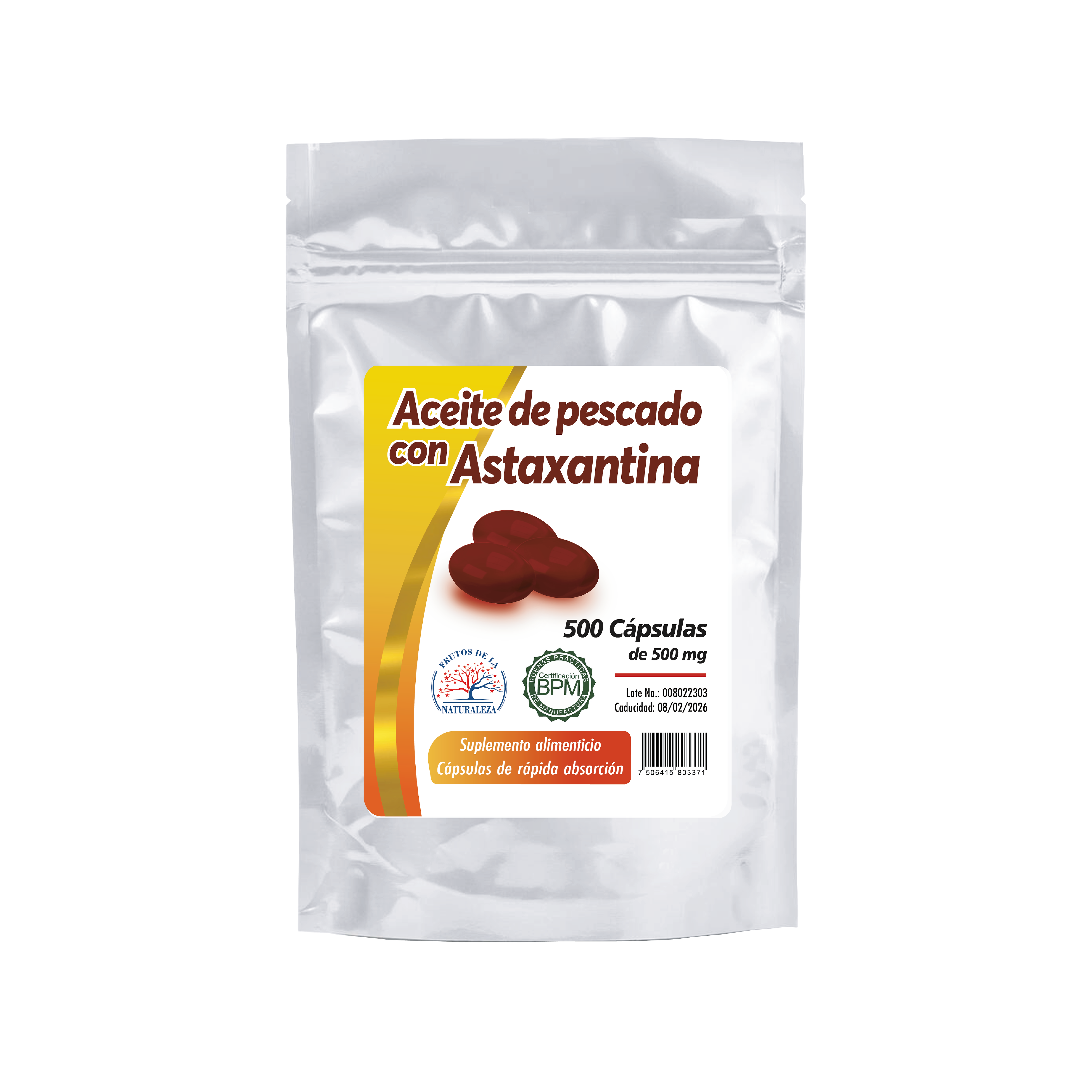 Aceite de pescado con Astaxantina 500 Cápsulas