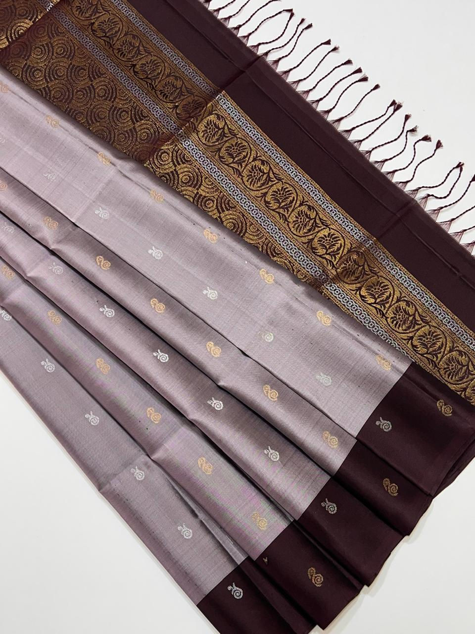 Silver Wine Elegance Saree