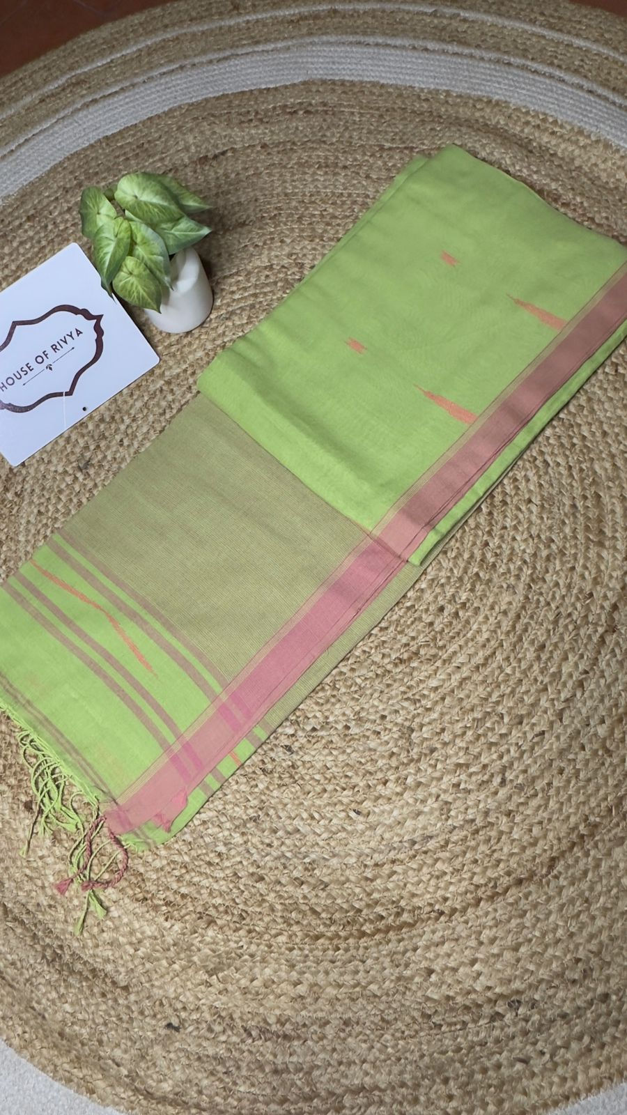Thumbnail: Green & Pink mul cotton