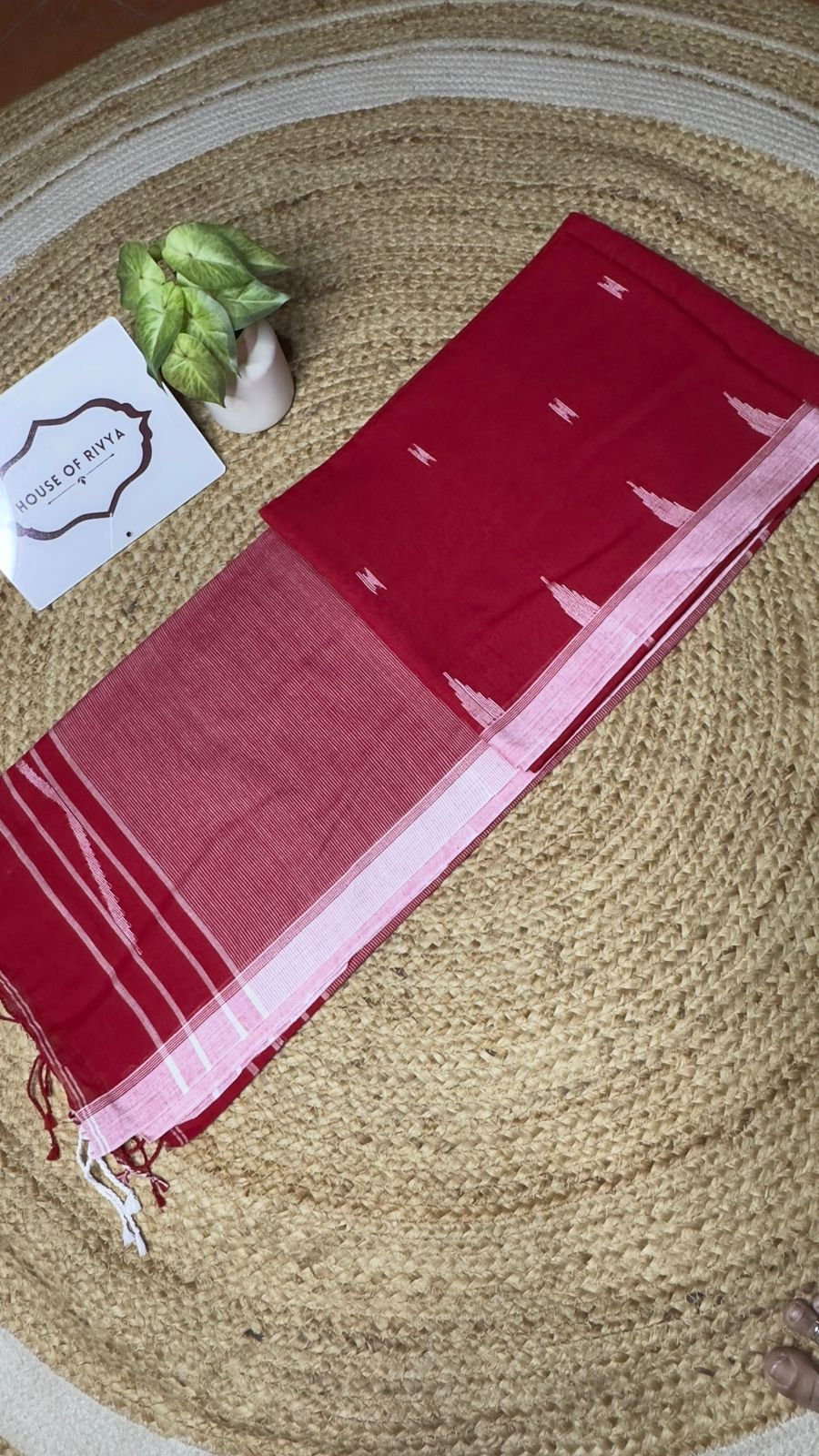 Thumbnail: Red & White mul cotton