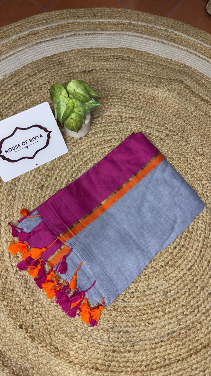 Thumbnail: Grey & Pink mul cotton 