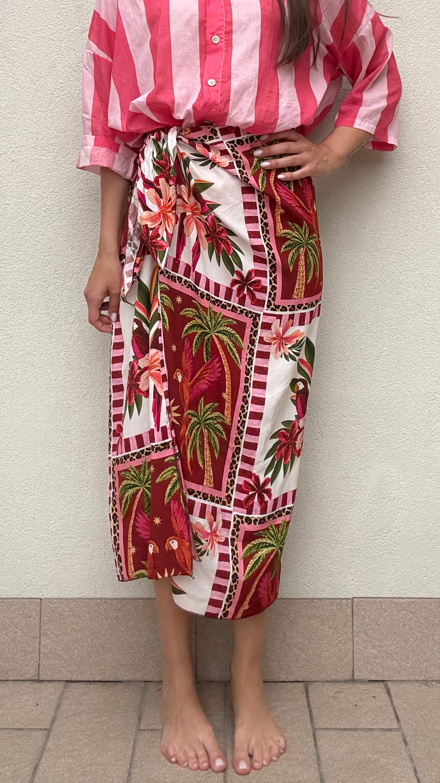GONNA PAREO SUMMER LUNGA ROSA