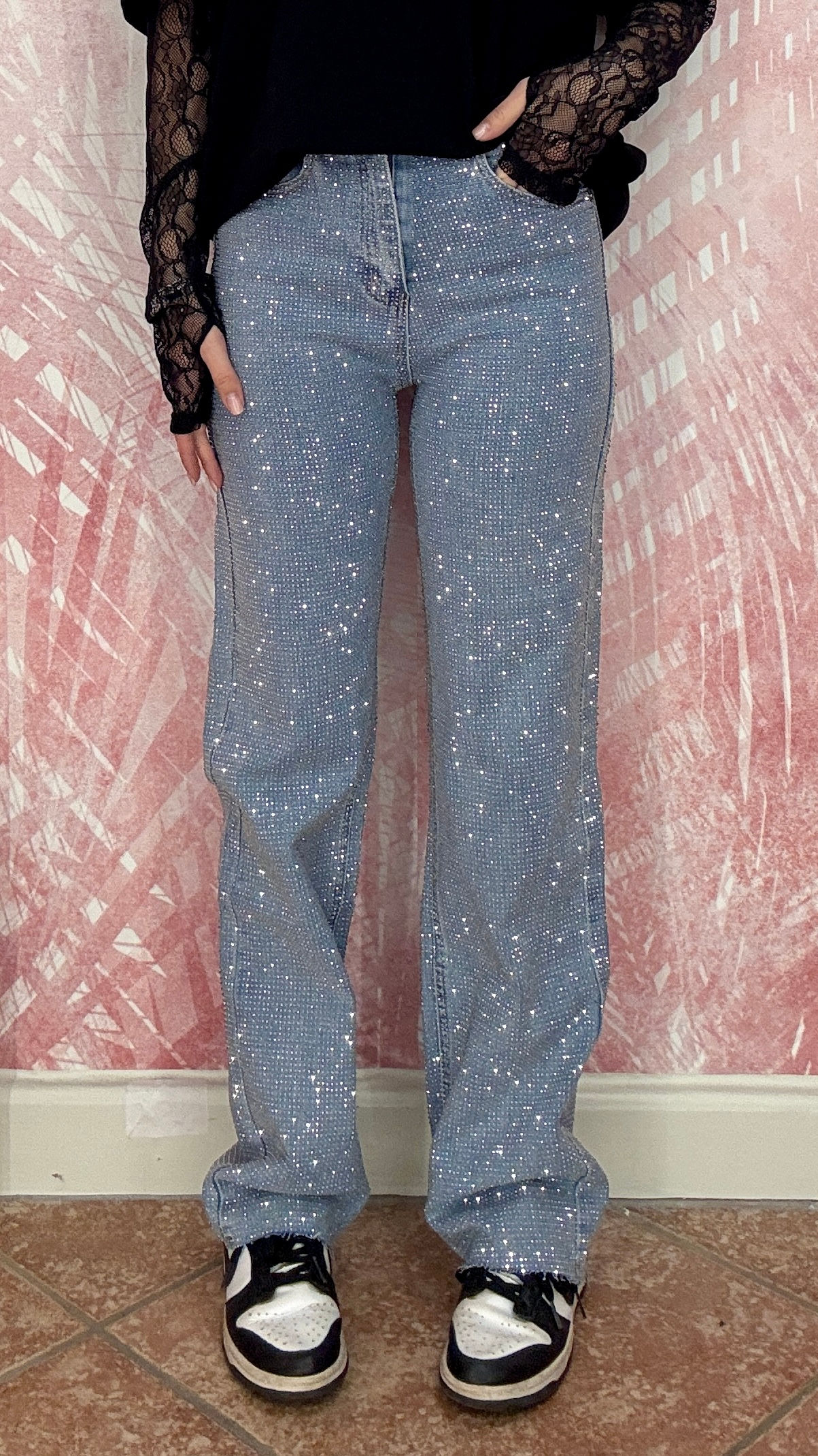JEANS REGULAR TOTAL STRASS