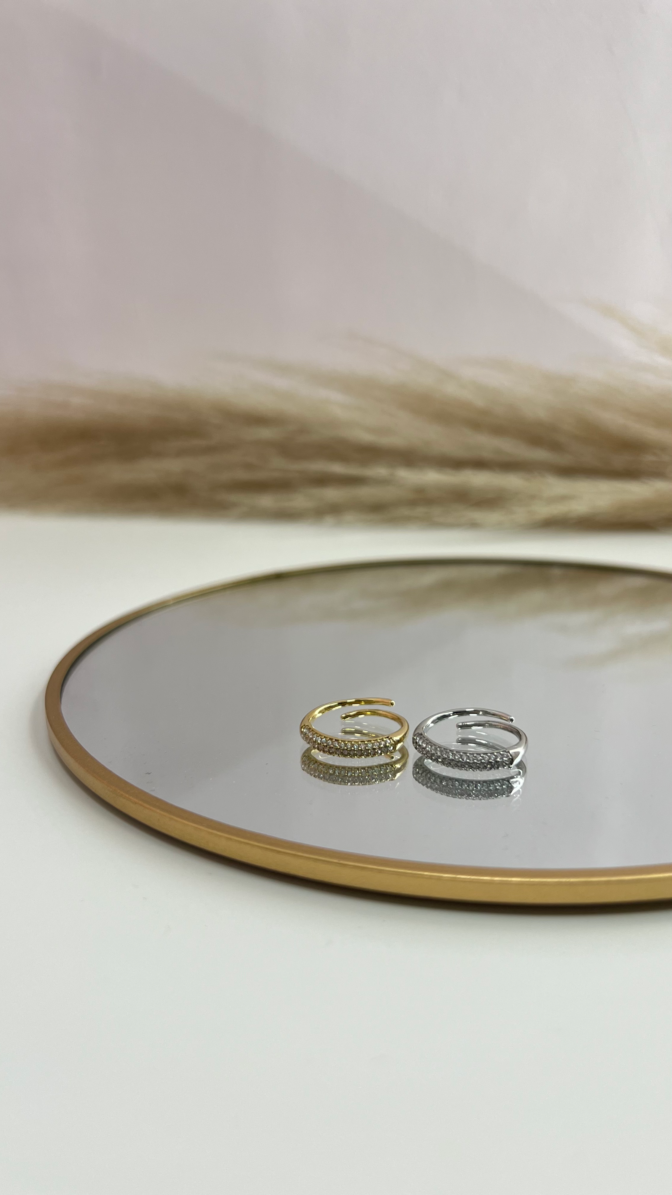 ANELLO FASCETTA ZIRCONI ORO/ARGENTO