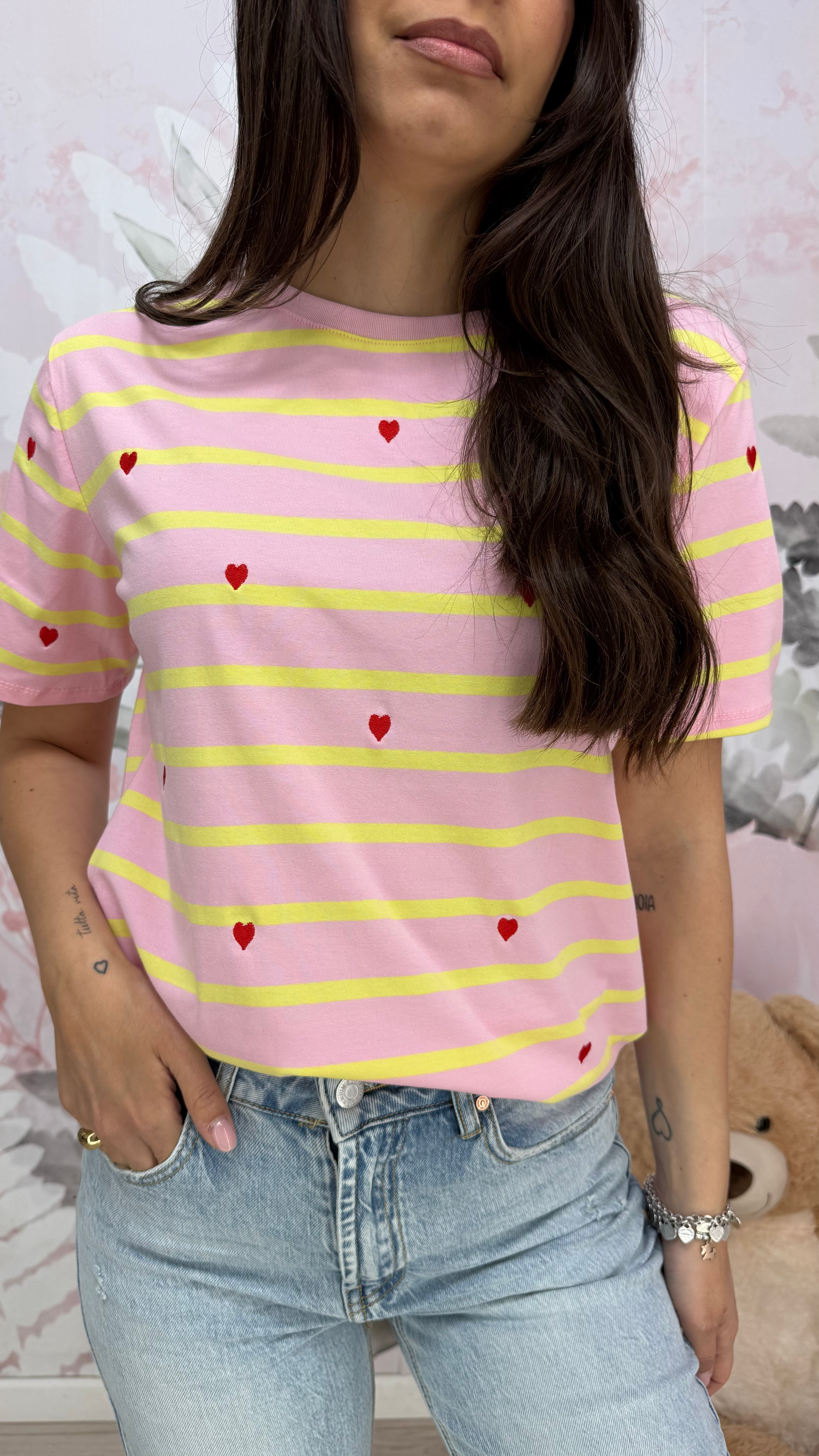 T-SHIRT STRIPES & HEARTS + COLORI