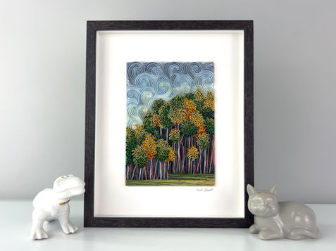DinoCat Studio, Landscape #26, 2023, paper art quilling, quilling landscape
