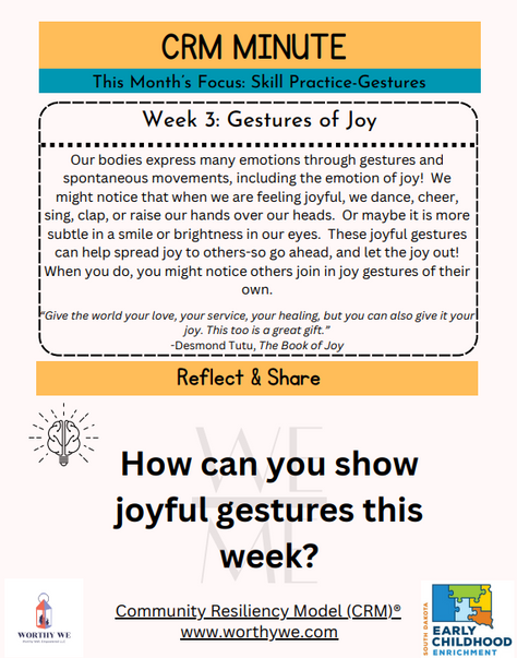 CRM Minute: Gestures of Joy