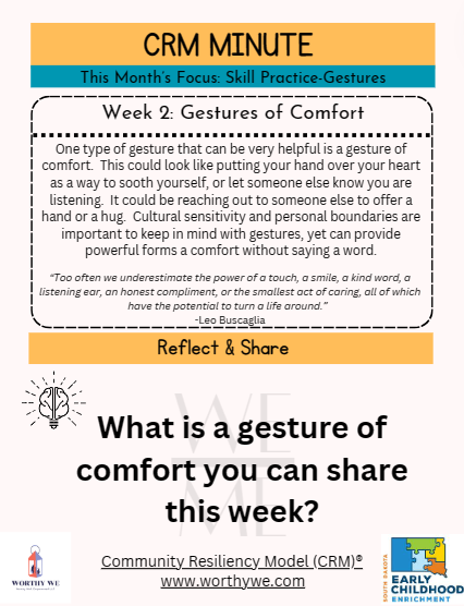 CRM Minute: Gestures of Comfort