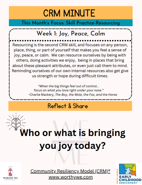 CRM Minute: Resourcing for joy, peace, or calm