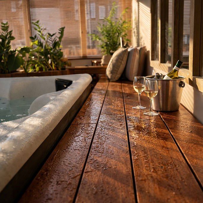 Une verre de vin dans un Spa Privatif à Aire-sur-la-Lys