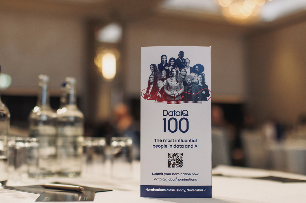 The DataIQ branding applied to marketing materials at the DataIQ Awards