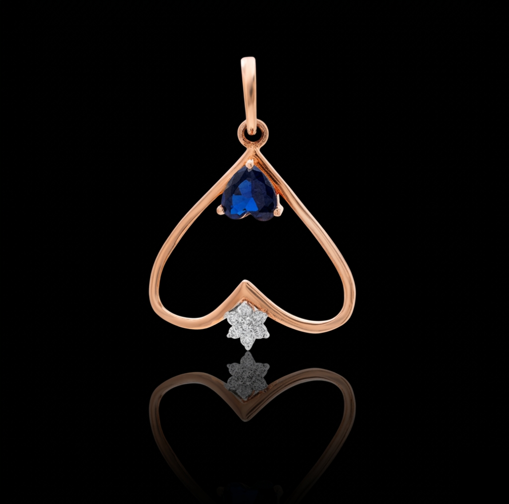 Blue Majesty Heart Charm