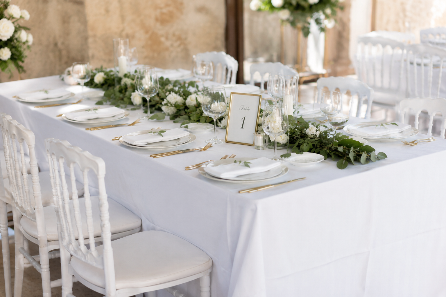 Nappe rectangle blanche