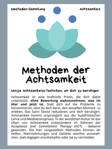 Schlaf Notfallkoffer - Methodenkarte Methoden der Achtsamkeit