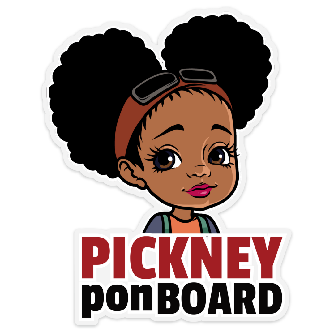 Pickney Pon Board, Baby on Board Black Afro Child Car Stickers