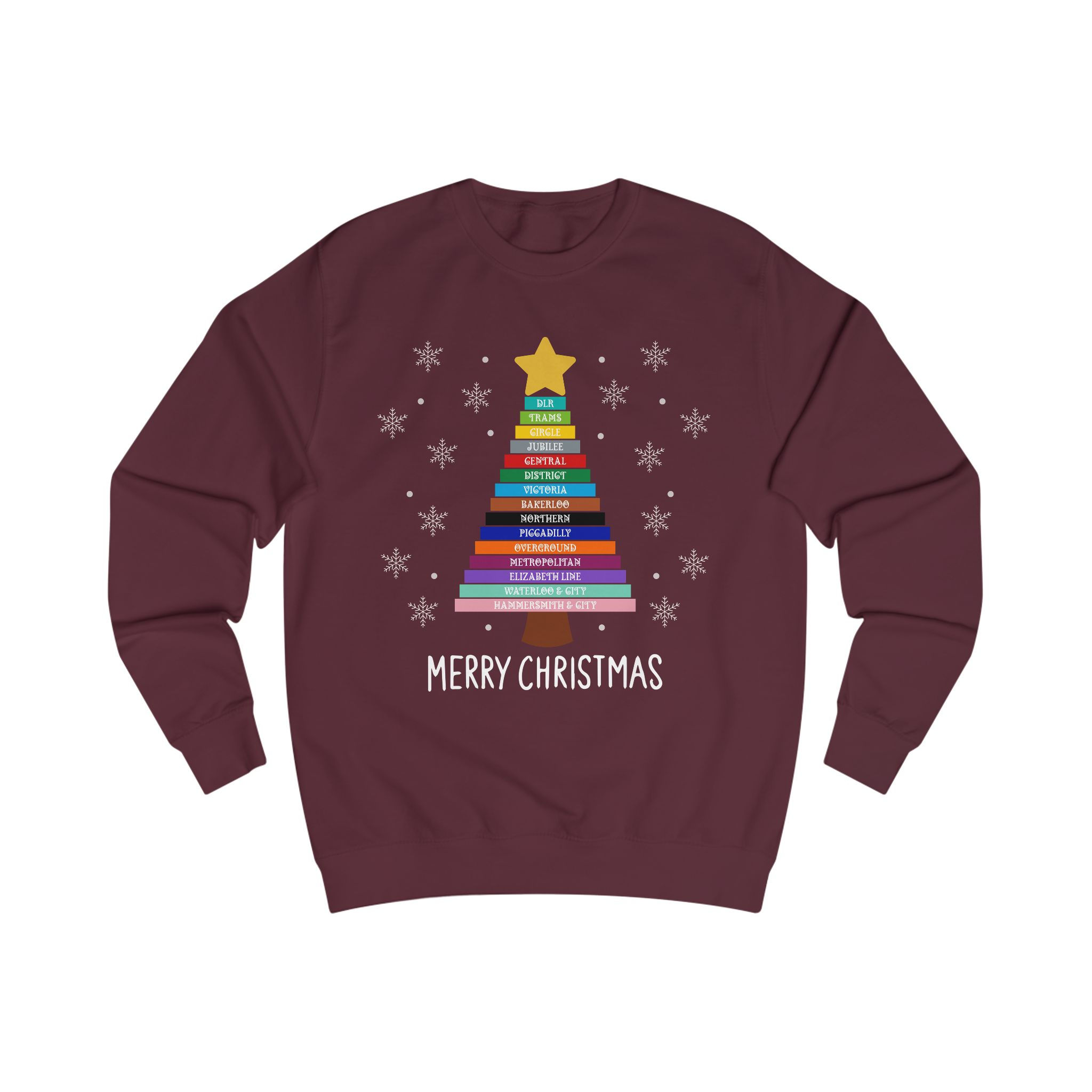 London Underground Christmas Tree Jumper
