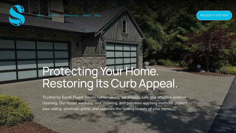 Sitio web de Spring Clean WA desarrollado por Presencia 360 para una empresa de limpieza exterior residencial especializada en soft washing, limpieza de techos, canaletas y lavado a presión.