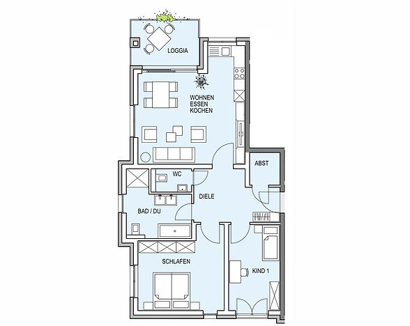Wohnpark am Hainbach, Grundriss Wohnung