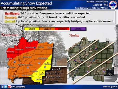 NWS: Meridian could see up to half inch of snow today; other areas up to one inch