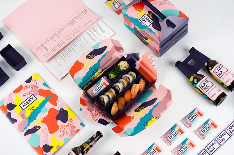 Restaurant Branding Paket mit Hilfe von Formen und Farben