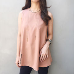 Plain sleeveless tunic top