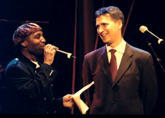 Ken Simuyemba with the Prime Minster