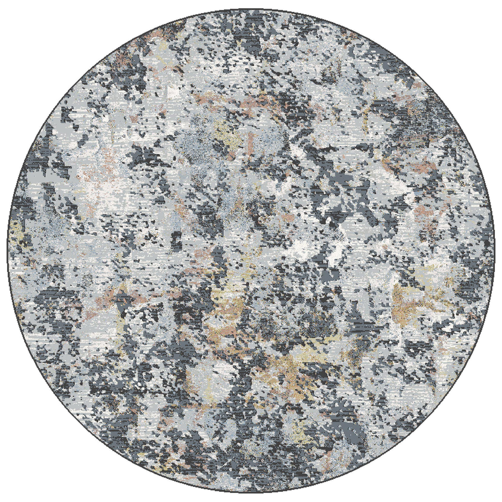 Canyon - Earth II Circular Rug - Rive Bed Blue