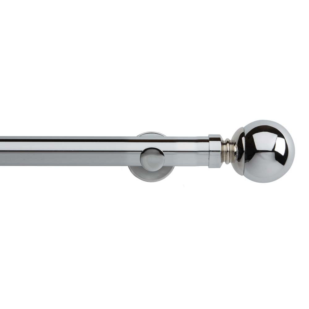Neo Original 35 mm Ball Eyelet Curtain Pole Set - Chrome