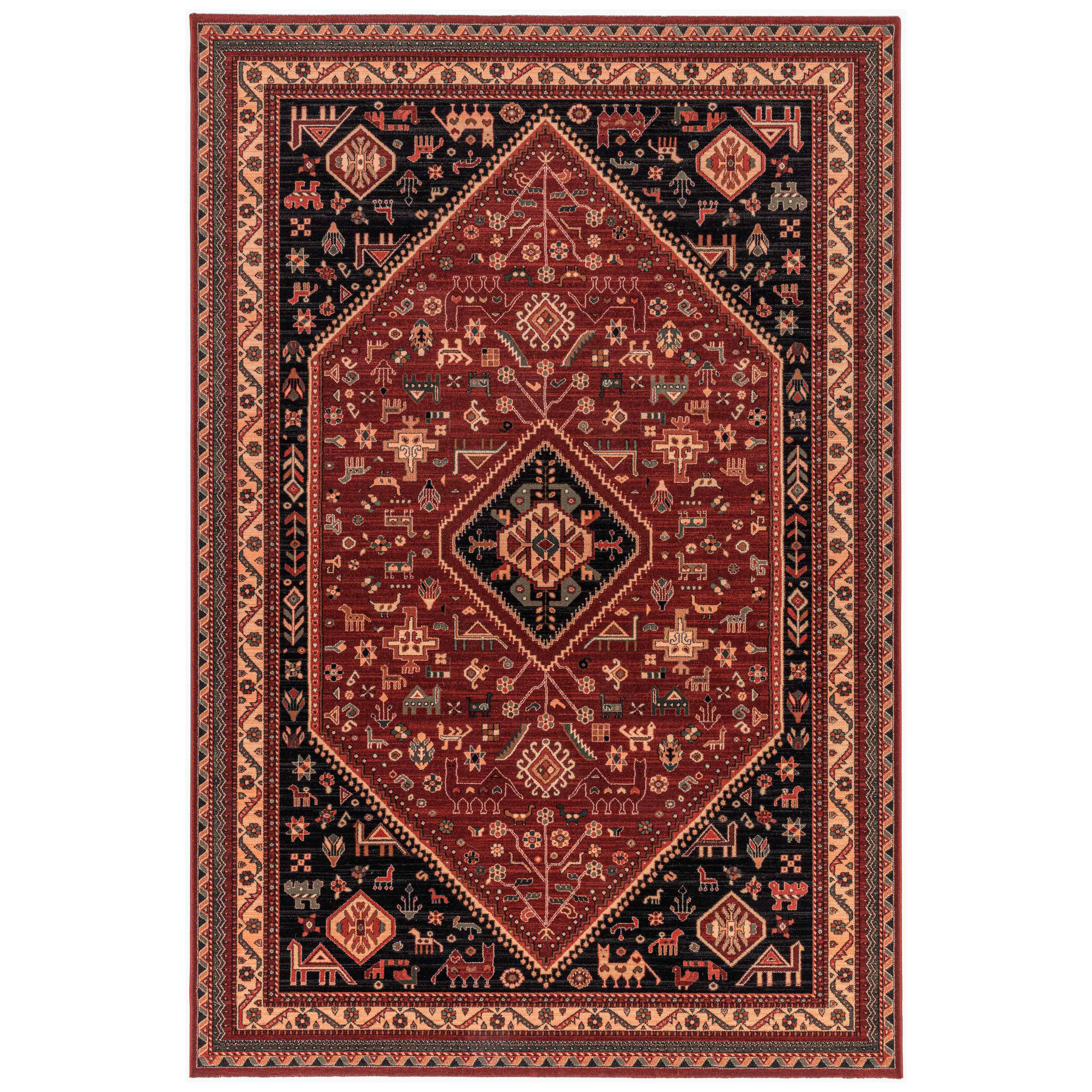 Kashqui XI Rug - Red/ Black
