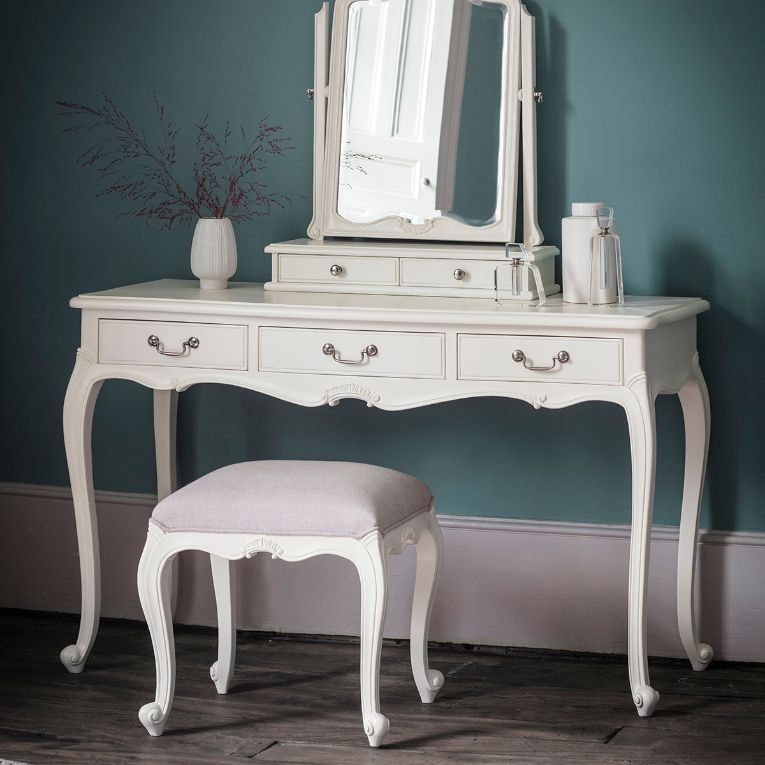 Thumbnail: Shabby Chic Dressing Stool - Vanilla White