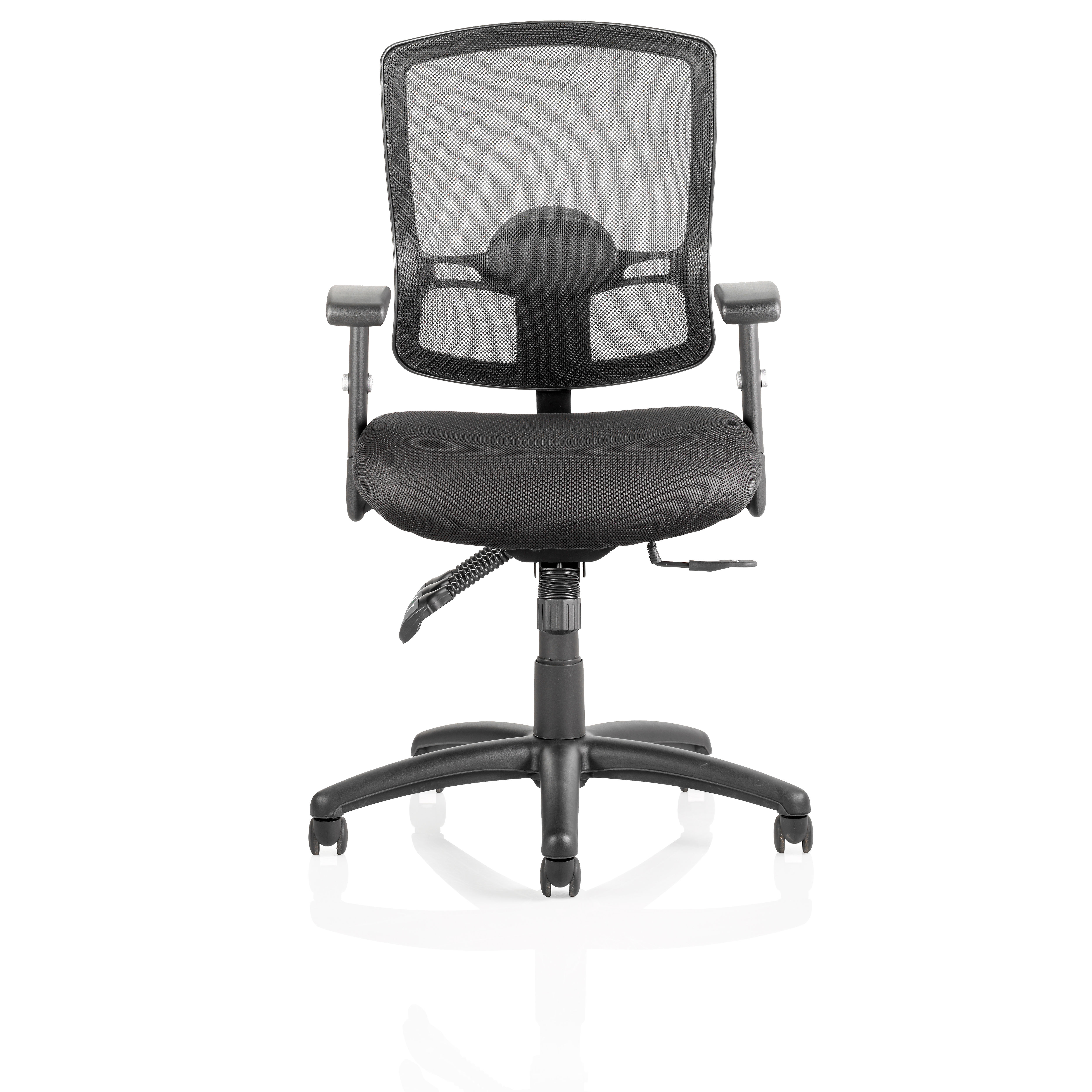 Portland III Task Operator Chair Black Mesh Back With Arms