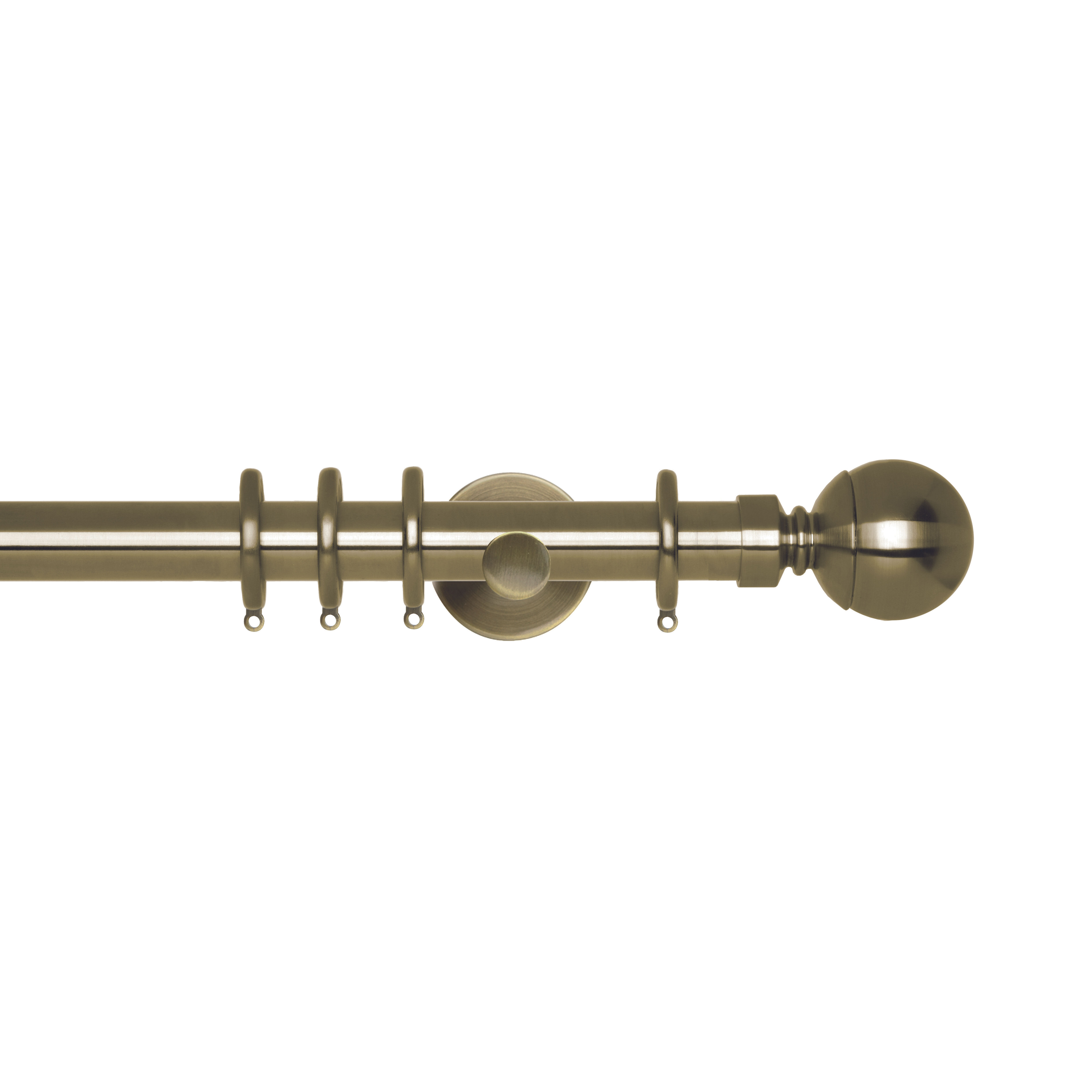 Neo Original 28 mm Ball Curtain Pole Set - Spun Brass