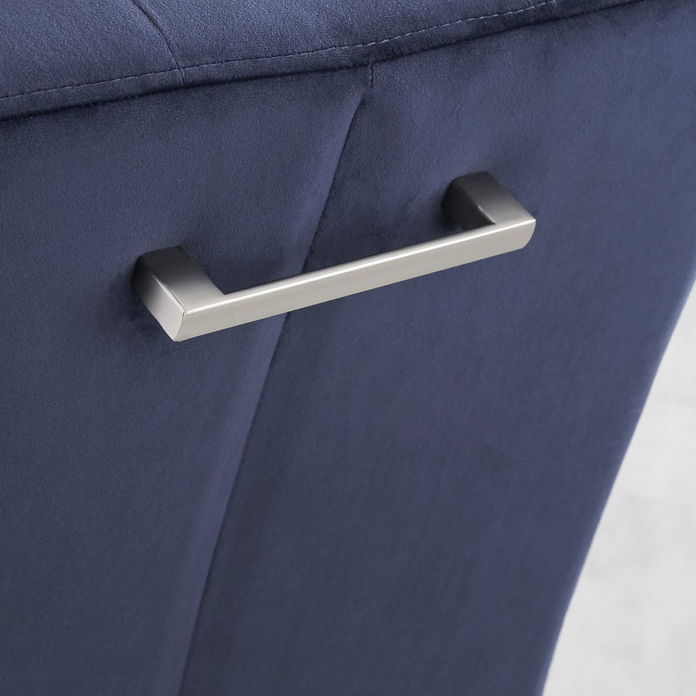 Thumbnail: Tivoli Dark Oak Uph Cantilever Chair - Dark Blue Velvet (Pair)