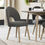 Thumbnail: Dansk Scandi Oak Upholstered Chair - Cold Steel Fabric (Pair)