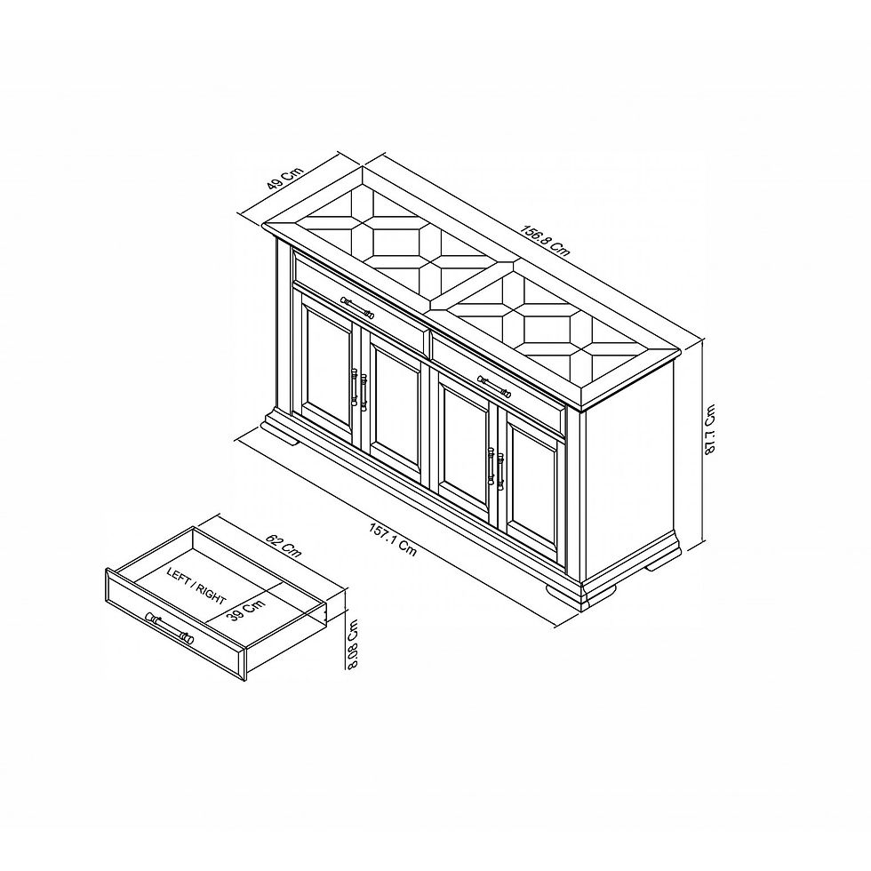 Thumbnail: Belgrave Two Tone Wide Sideboard