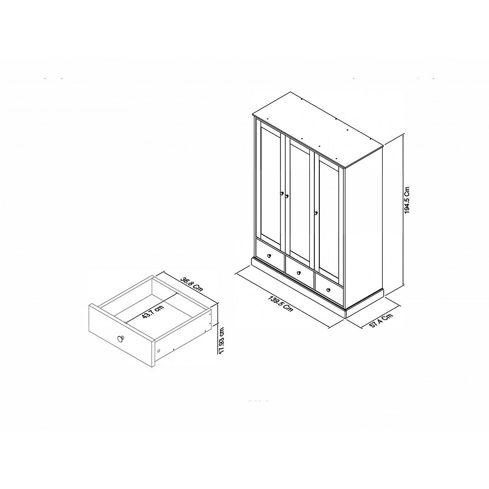 Thumbnail: Ashby White Triple Wardrobe